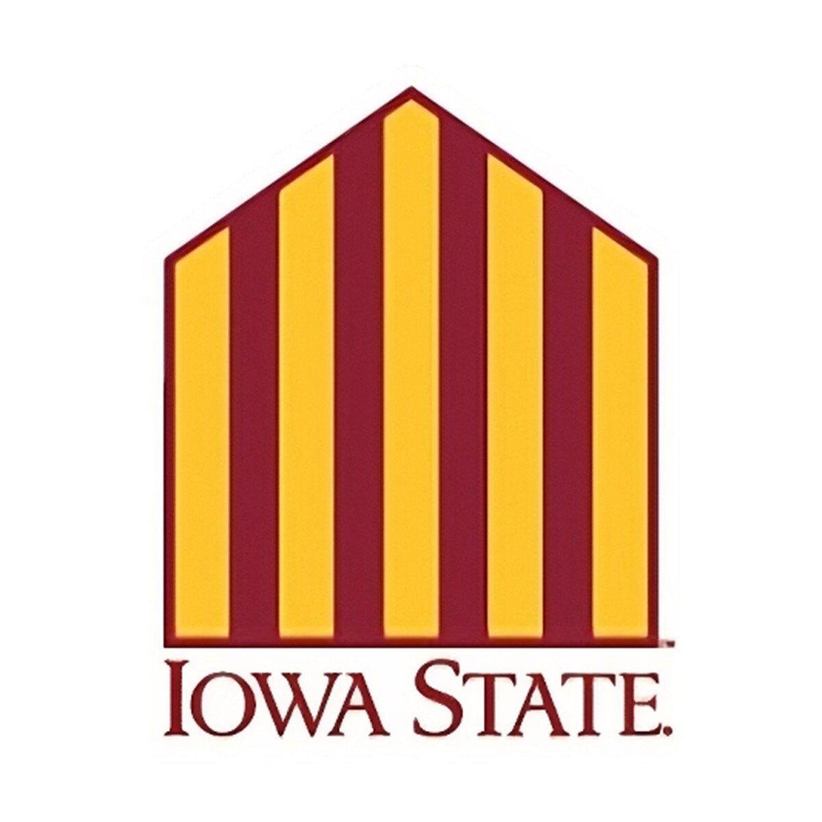 Vintage 5-Bar Cardinal & Gold Vinyl Decal (2.7"x3.5")